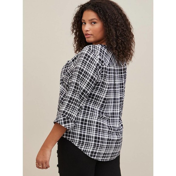 Torrid Harper Studio Crepe de Chine Pullover 3/4 Sleeve Blouse Plus Size 2 2X - Picture 6 of 12